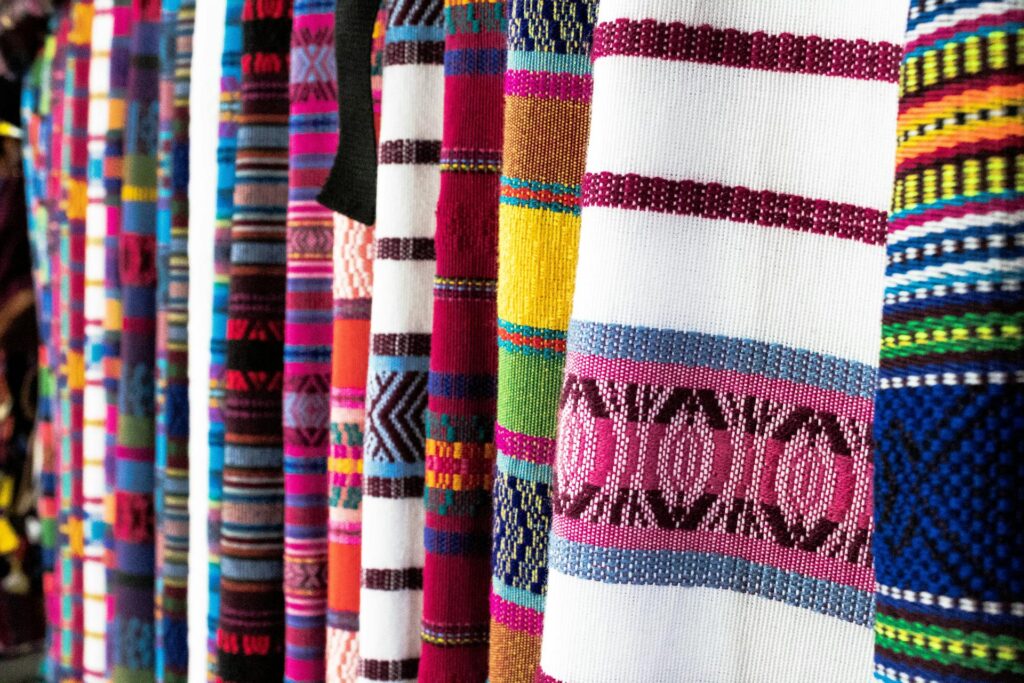 Colorful textile fabrics showing azo dyes safety and chemical compliance for export